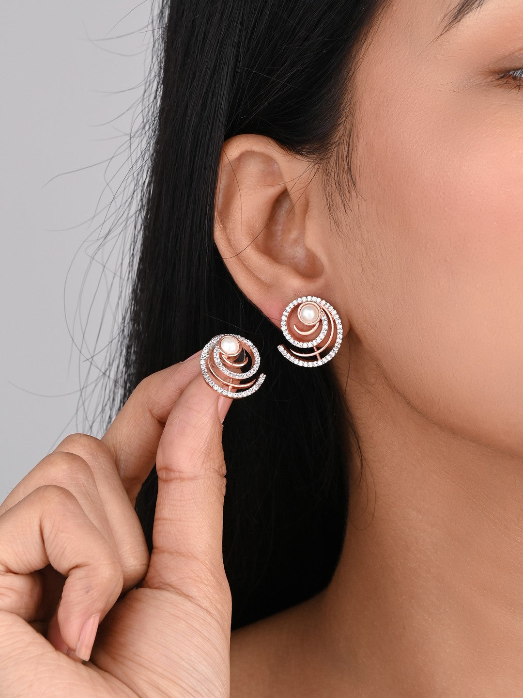Rose Gold plated Circular Studs