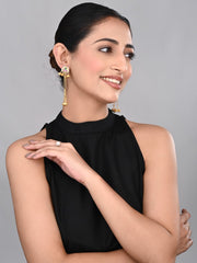 Gold-Plated Temple Bell Earrings- Multi