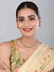 Gold Plated Delicate Necklace Set Green