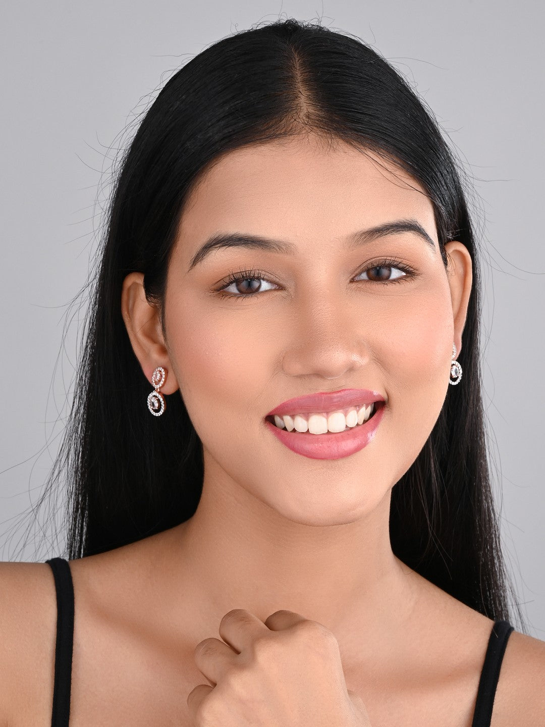 Rose Gold plated Oval drop Earring
