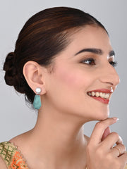Women Silver-Plated Contemporary Drop Earrings - Blue
