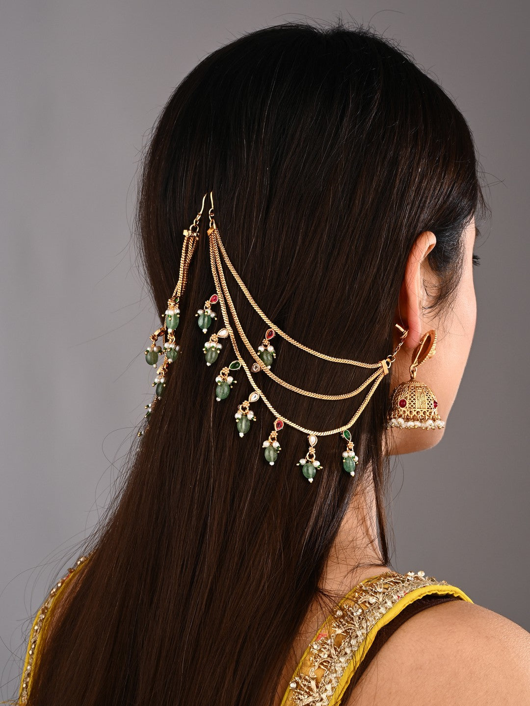 Opulent Multistrand Earchains with cluster beads