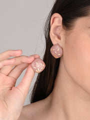 Enamelled Rhombus Stud earring Pink