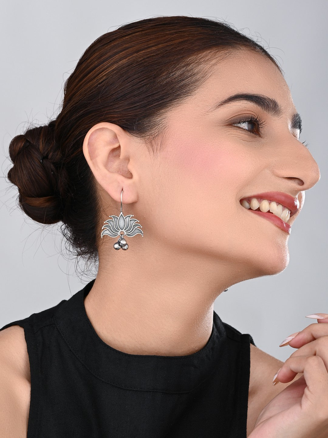 Silver Bloom Drop Earrings