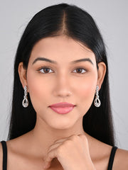 Rhodium-Plated Teardrop Earrings