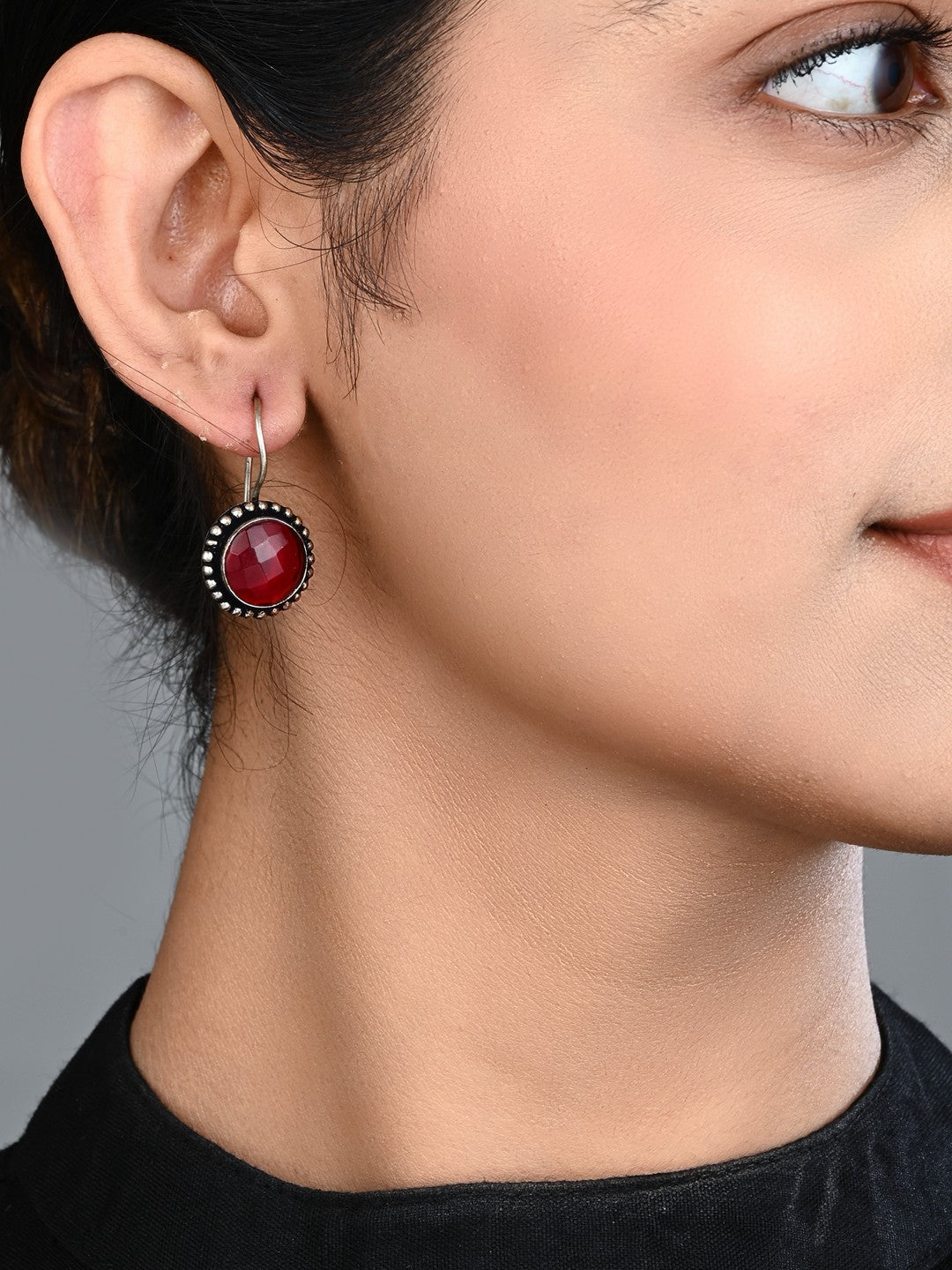 Contemporary Drop Earring Red
