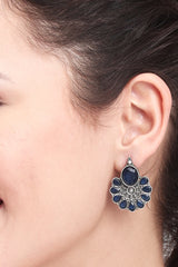 Silver Oxidised AD stone studs