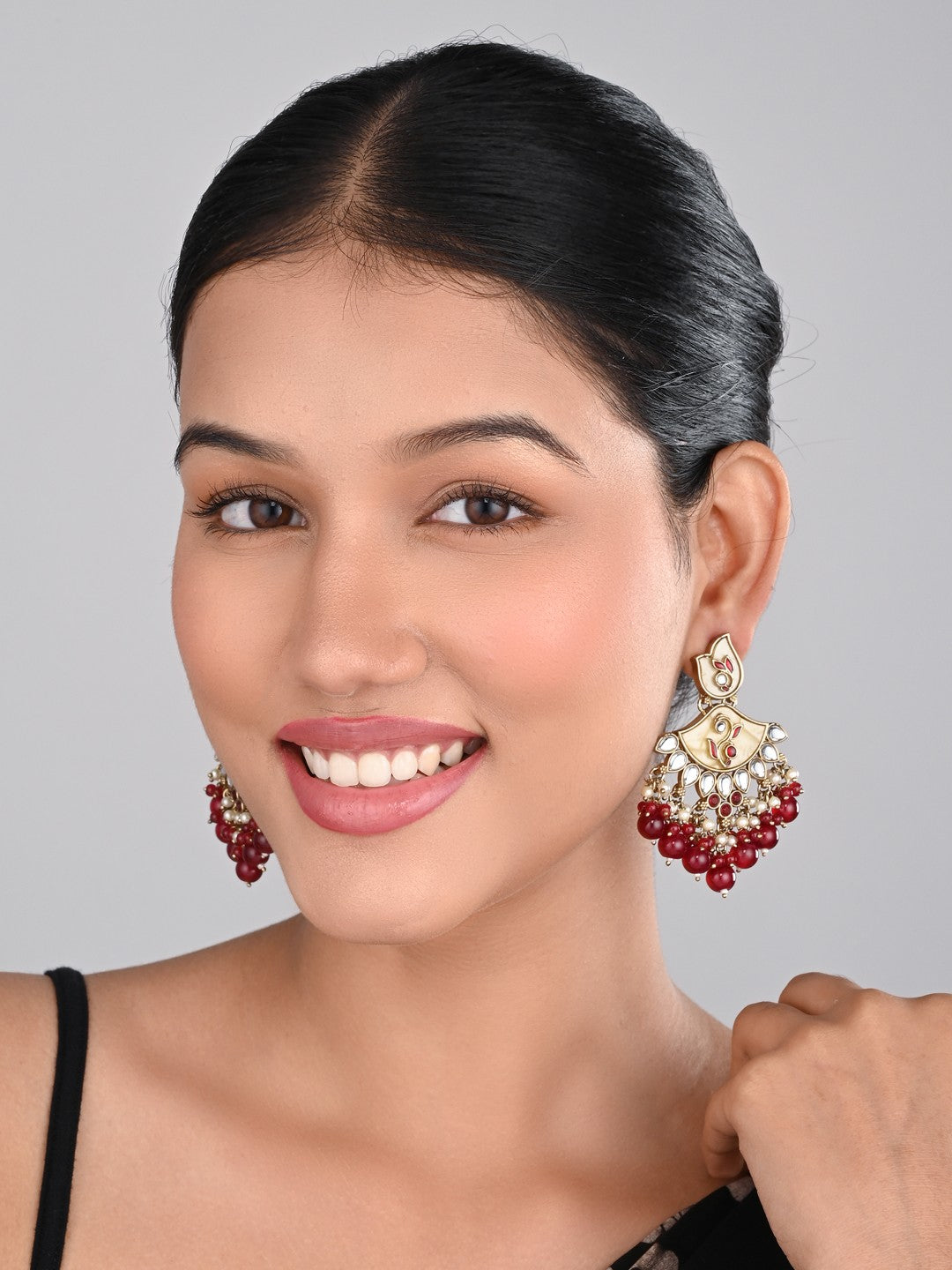 Contempoary MOP Chandbali - Red