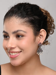 Silver Oxydised finish Chandelier drop earring