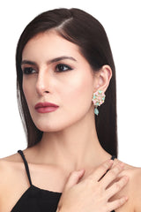 Gold plated Multi col Stone Studs