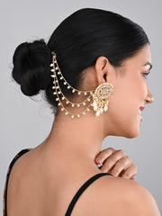 Gold Plated Ear chains small beads-1