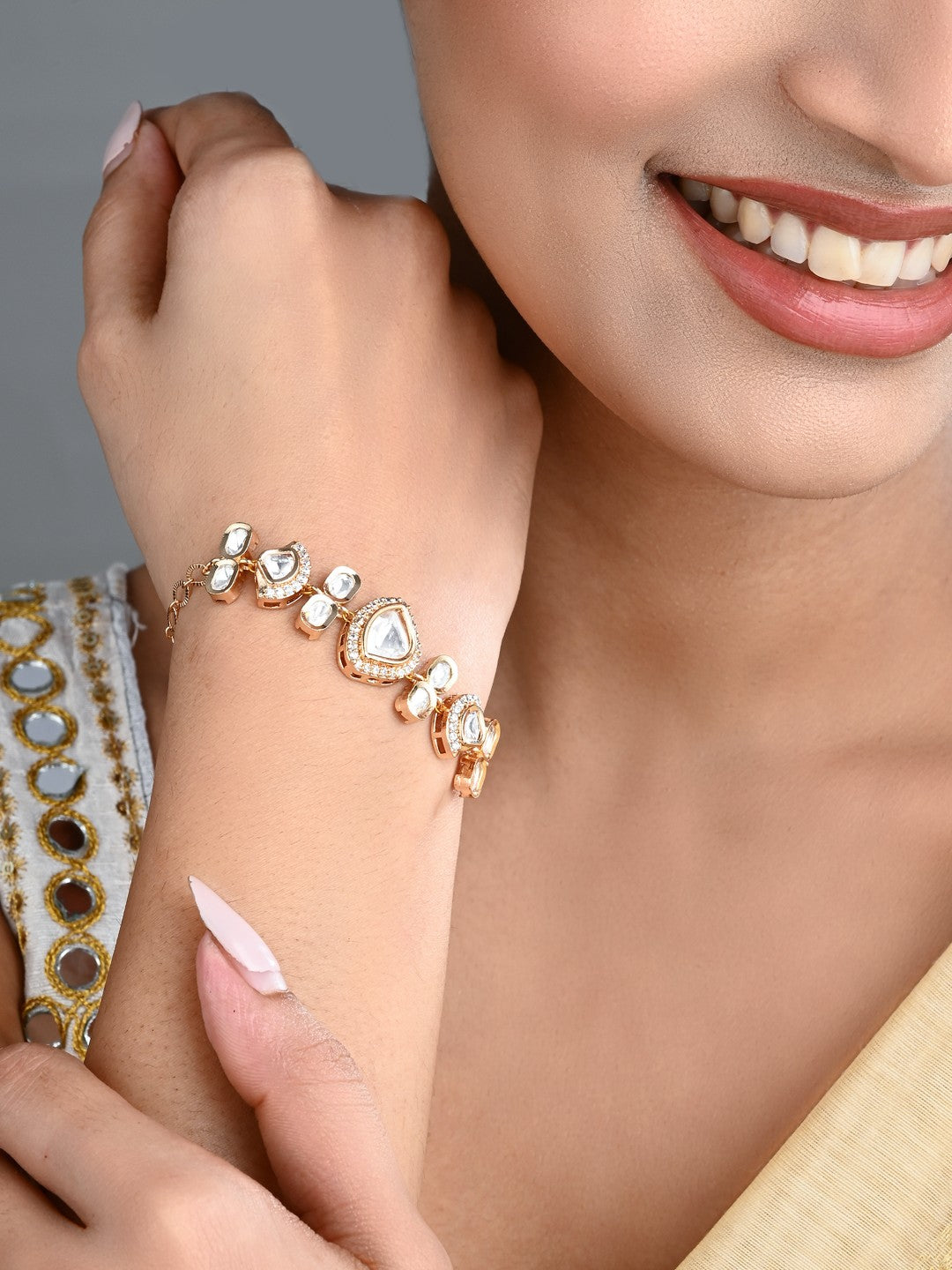Delicate Floral Crystal Bracelet