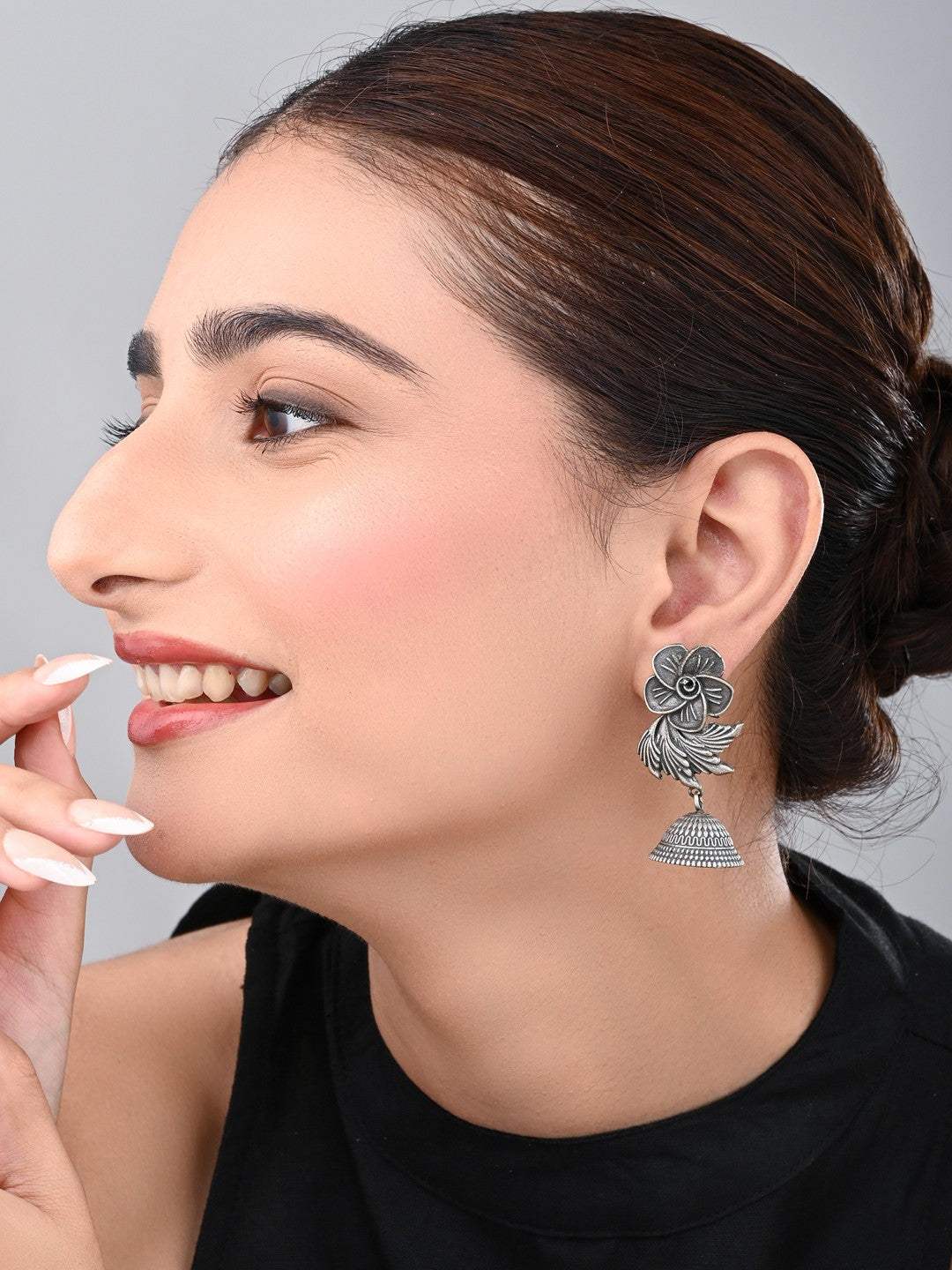 Floral Jhumki Statement Earrings