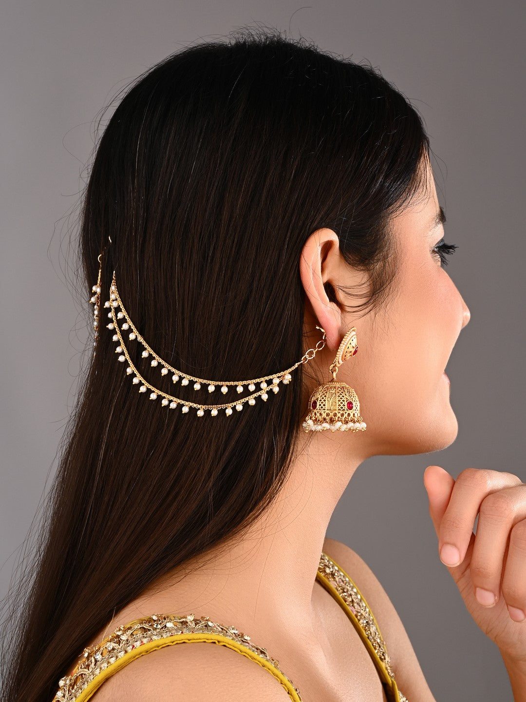 Delicate double layered Ear chain