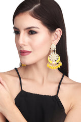Gold plated Chandbali with Meenakari