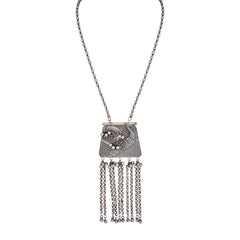 Oxidized Tribal Tassel Pendant Necklace