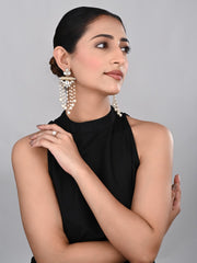 Kundan and Pearl Tassel Earrings