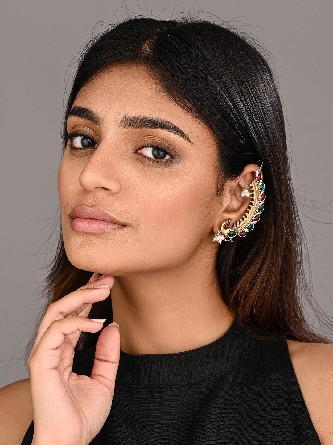 Peacock Crescent Earrings