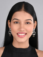 Silver Oxydised finish Drop earring