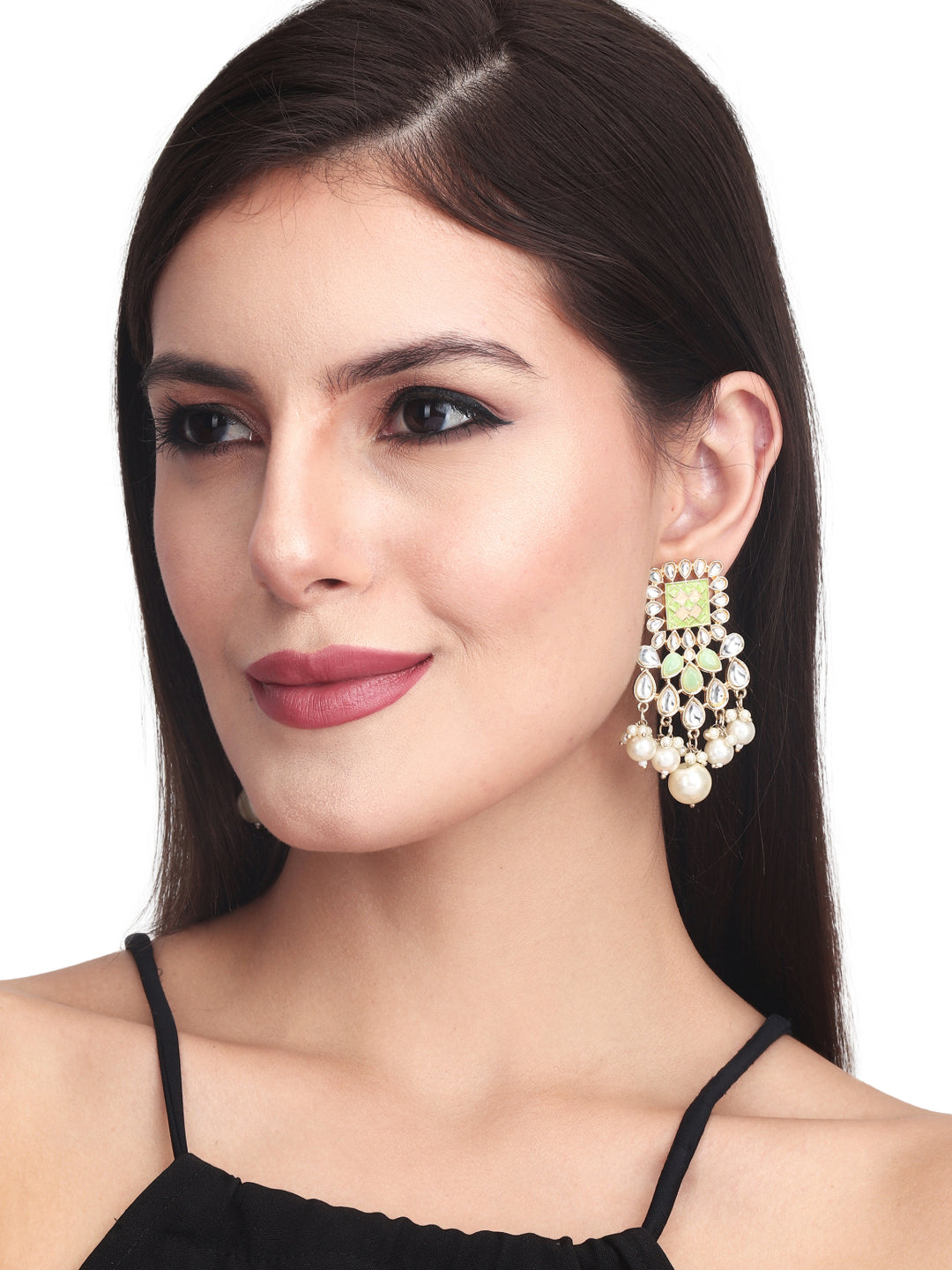 Gold plated Enamel drop Earring