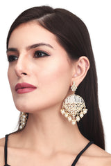 Gold plated Chandbali with pearls