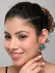 Silver plated bird studs Blue