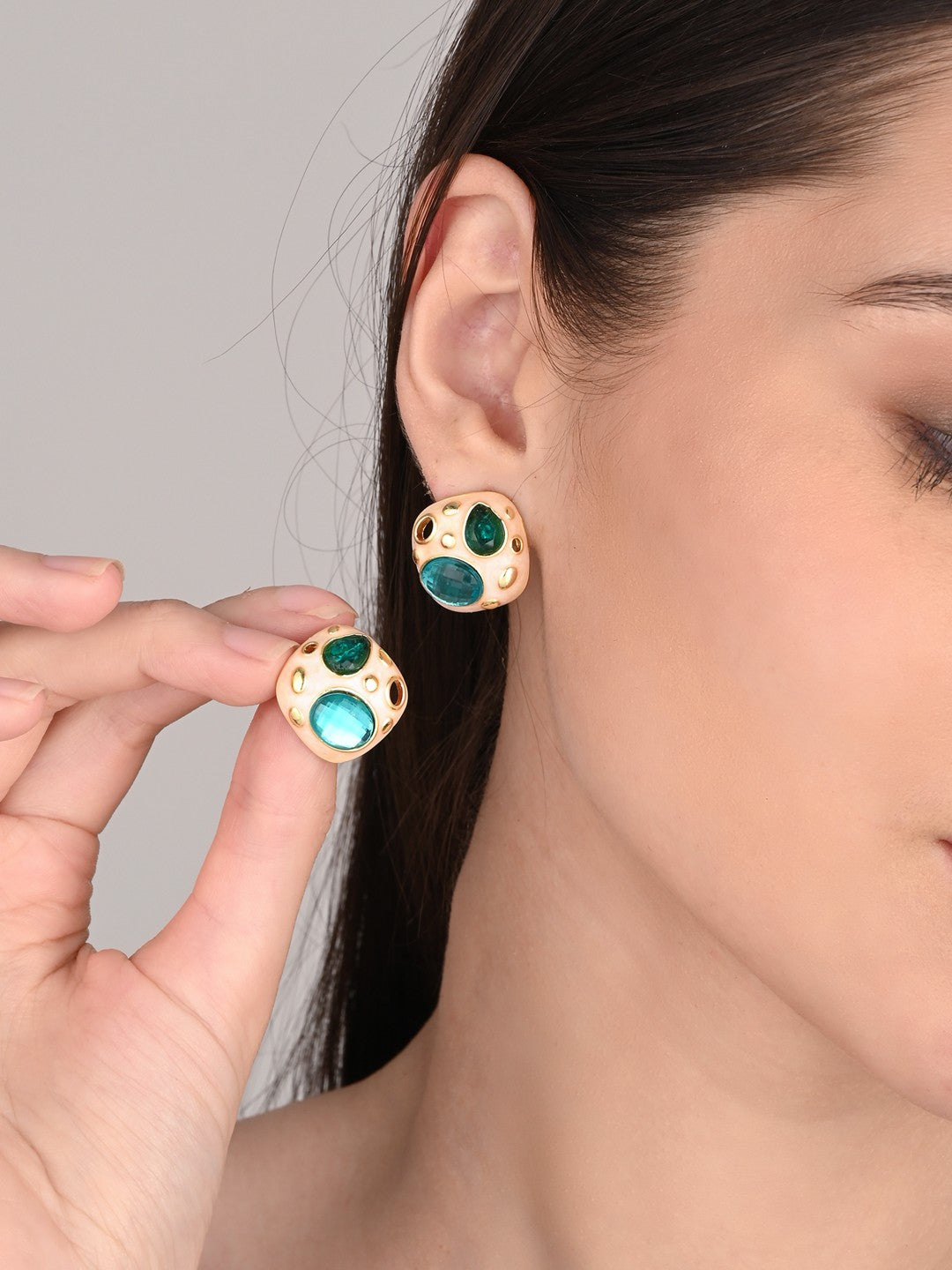 Enamelled Multi coloured Stud  earriing