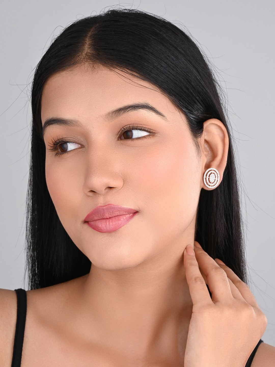 Rose Gold plated Oval Studs