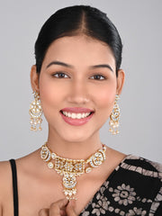 Kundan & Meenakari Necklace Set Gold