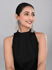 Dual tone Jhumka Earring -Silver & gold