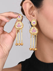 Antique Gold Temple Drop Earrings