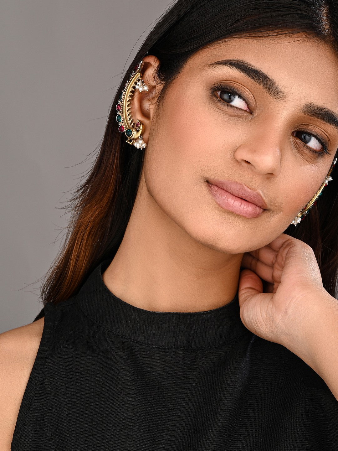 Peacock Crescent Earrings