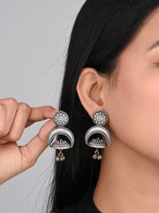 Silver Oxydised finish Drop earring