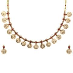Gold Plated Laxmi coin Necklace Set