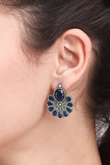 Silver Oxidised AD stone studs