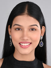 Hand-Painted Drop Earrings Blue