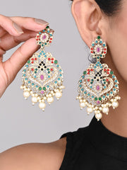 Pan shaped Contemporary Chandbali - Multi