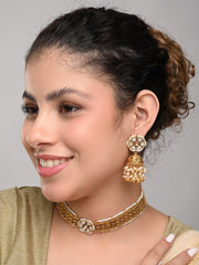 Kundan Choker Necklace Set with Stud Earrings