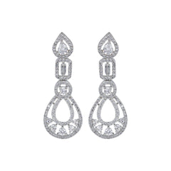 Rhodium-Plated Teardrop Earrings