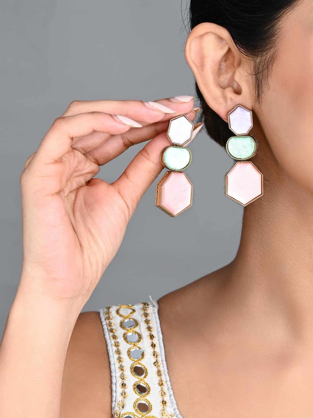 Geometric Statement Drop Earrings