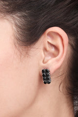 Silver Oxidised AD Stone Stud in Brass