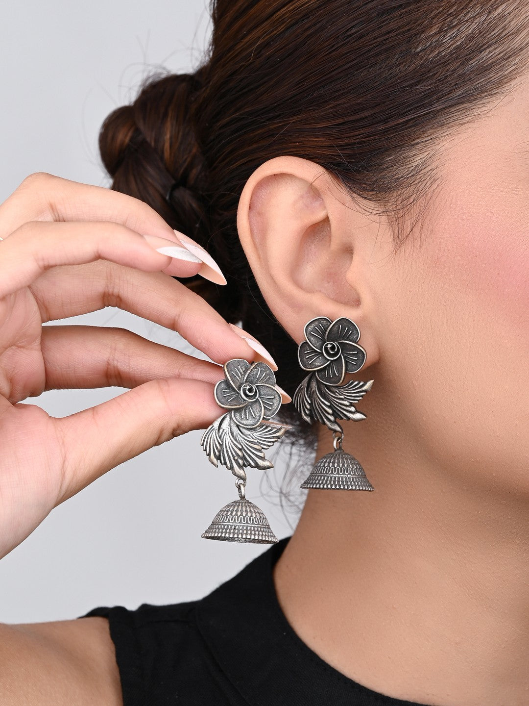 Floral Jhumki Statement Earrings