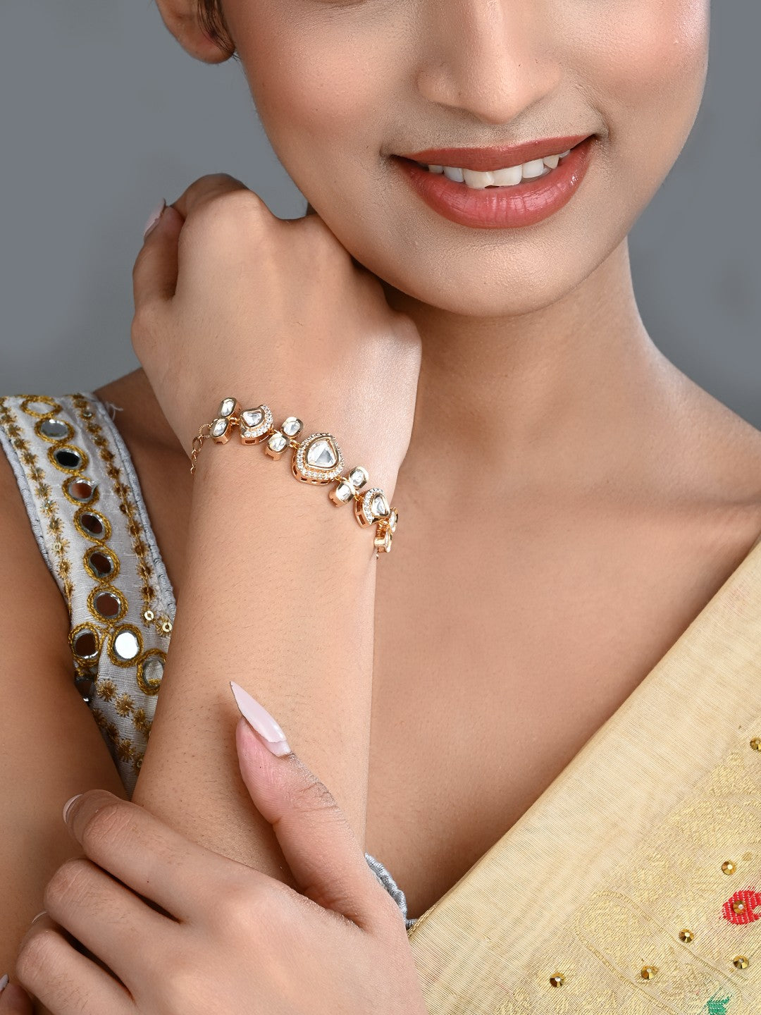 Delicate Floral Crystal Bracelet