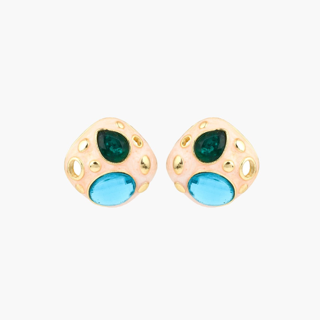 Enamelled Multi coloured Stud  earriing