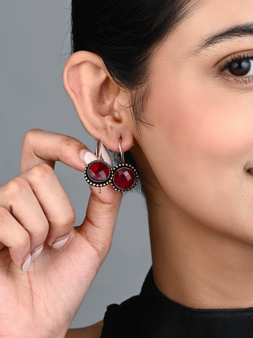 Contemporary Drop Earring Red