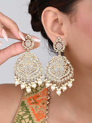 Pan shaped Contemporary Chandbali - Gold