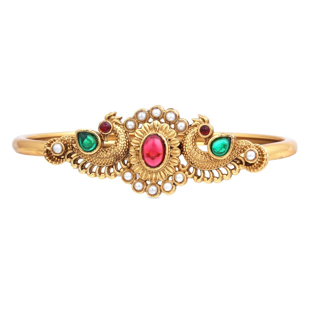 Antique Gold Kundan Adjustable Bracelet