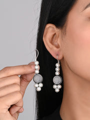 Pearl & Stone drop earring White