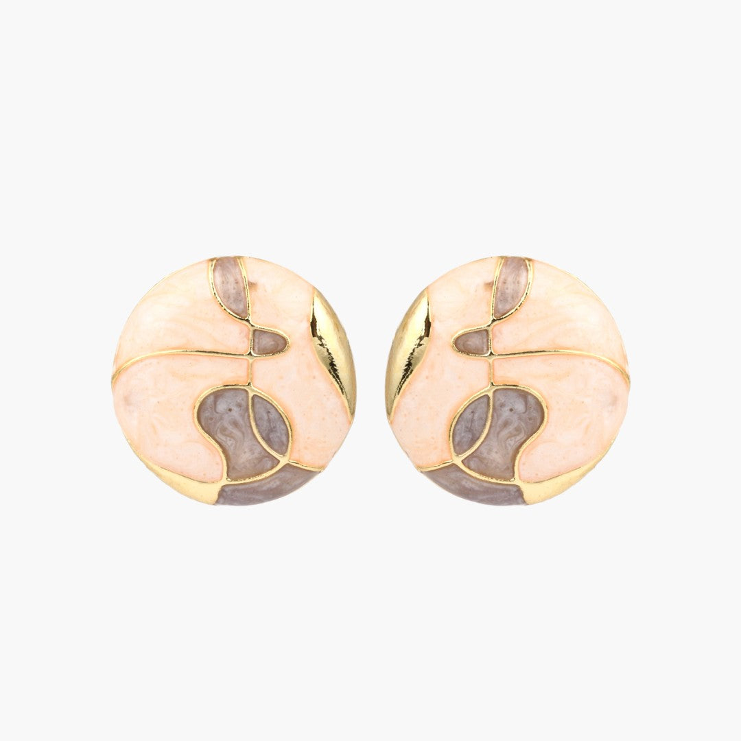 Enamelled Pink coloured Stud earring