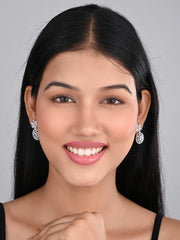 Rose Gold plated Flower Oval drop Earring